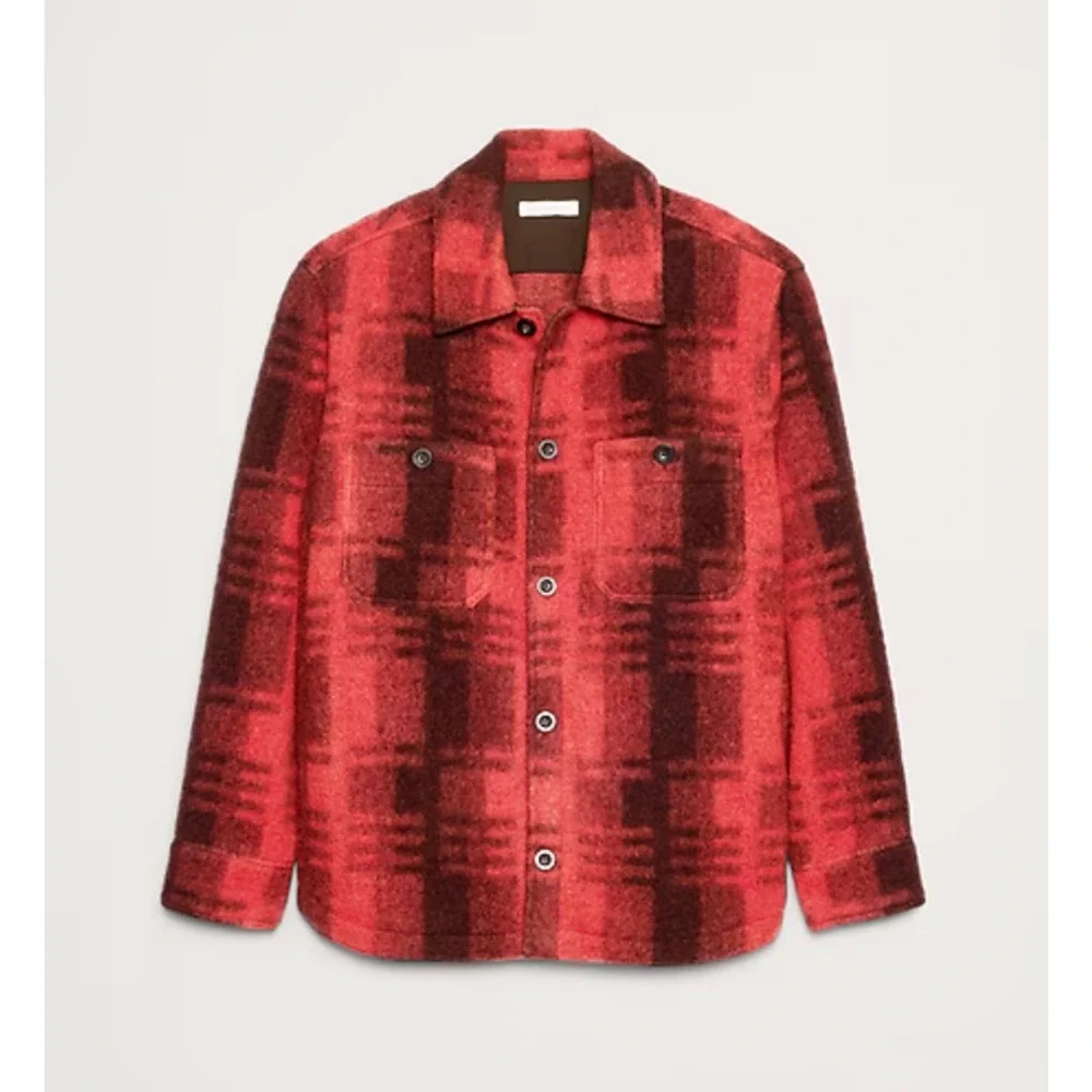 NWT BANANA REPUBLIC $200 BRUSHED WOOL BLEND OVERSHIRT SHACKET JACKET SZ L